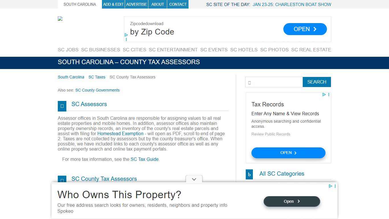 South Carolina - County Tax Assessors